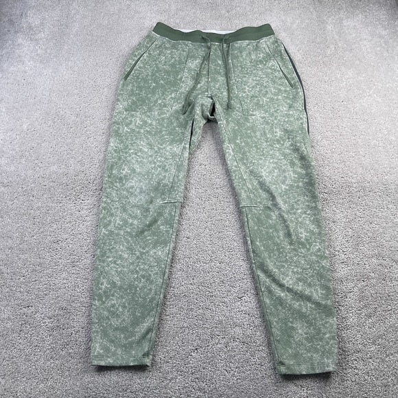 Lululemon Pants Mens Medium Green Textured Tech Denim Wash Print Training - Picture 1 of 11